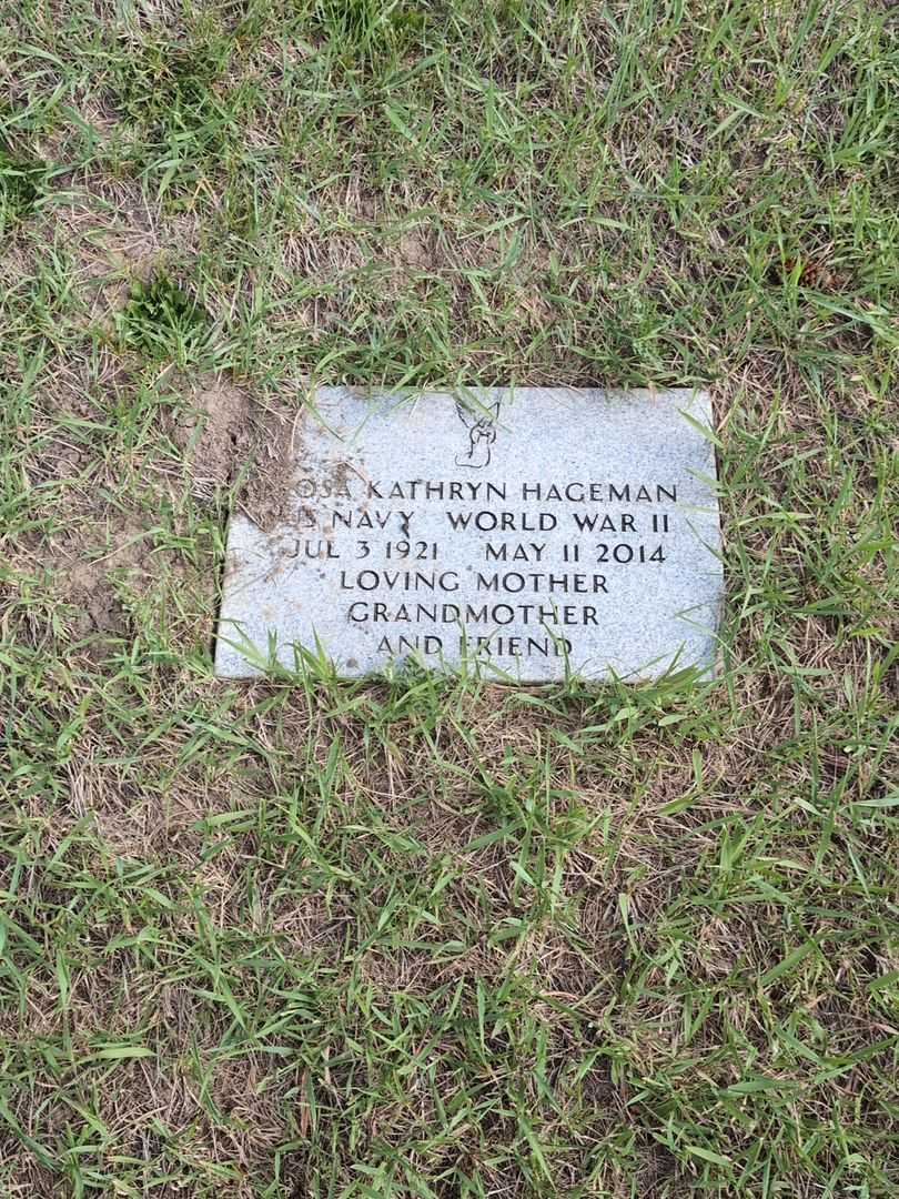 Rosa Kathryn Hageman's grave. Photo 3