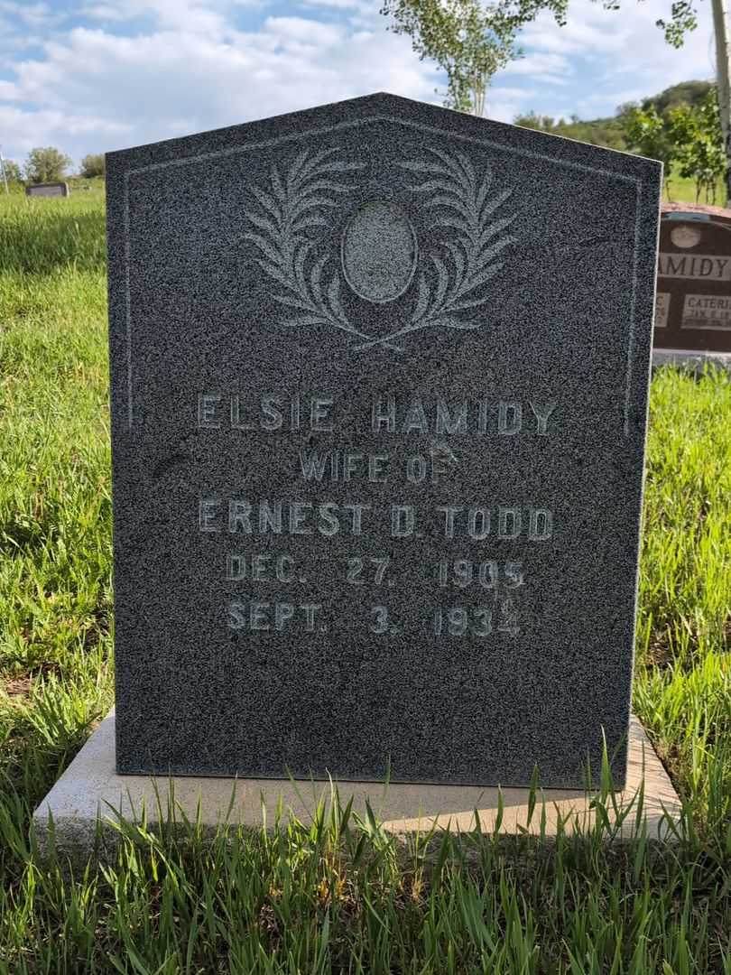 Elsie Hamidy Todd's grave. Photo 1